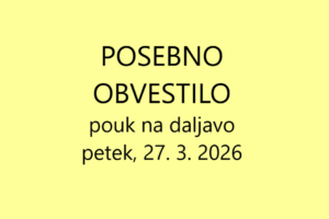 Posebno obvestilo
